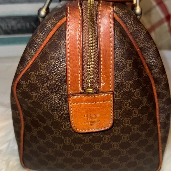 Celine Triomphe Macadam Monogram Logo Speedy 30 Boston Vintage Bag GUC - Picture 8 of 15